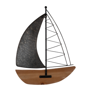Decorazione Murale in Metallo a Forma di Barca a Vela, Arredo Nautico per Soggiorno e Camera da Letto - Product Image 4