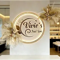 Panneau en acrylique rétroéclairé au néon LED personnalisé pour salon de beauté et décoration intérieure, étanche IP54, signalétique murale illuminée