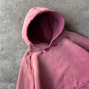 Felpa con Cappuccio Termica a Doppio Strato 500gsm, Effetto Vintage Sbiadito, Streetwear Personalizzabile per Uomo - Product Image 2