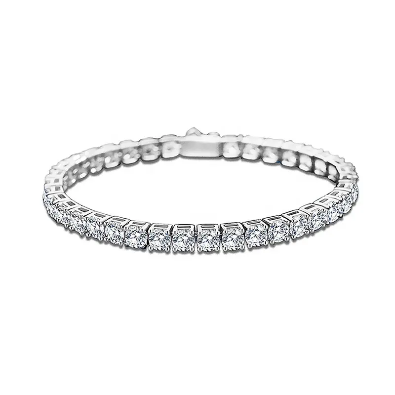 S925 puro argento Mosang pietra Tennis bracciale nuovo uomo e donna zircone bracciale gioiello affascinante braccialetto