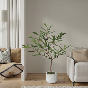 Nghệ Thuật Hiện Đại Trang Trí <span class=keywords><strong>Bonsai</strong></span> Ô Liu Bảng Cây Chậu Cây Nhân Tạo Với Trái Cây Nhựa Vải Lụa Cho Phòng Trang Trí Nội Thất - Product Image 2