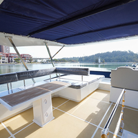Catamaran à moteur Flybridge 12*4.62m, 22 Nœuds, Poids Personnalisé pour la Détente, Sports Nautiques, Natation, Loisirs, Barbecue, Bateaux de Croisière