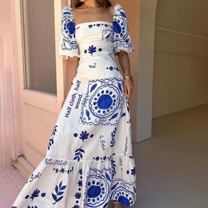 Abito Estivo Svasato a Maniche Corte con Stampa e Spalle Scoperte per Donna <span class=keywords><strong>Taglie</strong></span> <span class=keywords><strong>Forti</strong></span> - Vendita all'Ingrosso - Product Image 3