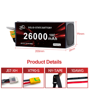 Batterie semi-solide pour drone 24Ah 26Ah à décharge élevée, pack d'alimentation UAV rechargeable personnalisé d'origine usine - Product Image 3