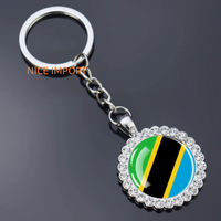 Porte-clés fleur en strass drapeau slovène, très populaire, pour sac à dos, décoration de clés, breloque de portefeuille, souvenir de voyage