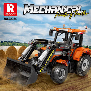 Reobrix 22024 1496 pièces Ensemble <span class=keywords><strong>de</strong></span> blocs <span class=keywords><strong>de</strong></span> construction en plastique ABS Tracteur <span class=keywords><strong>de</strong></span> chargement RC Jouet électronique télécommandé 2.4G Véhicule d'ingénierie - Product Image 2