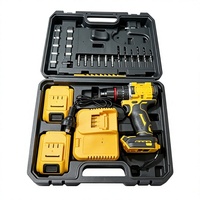Ensemble de perceuse électrique sans fil à vitesse variable 21 V, mini perceuse avec chargeur de batterie, embouts de perceuse, embouts de tournevis, étui de transport