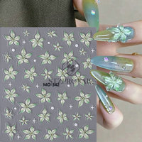 Autocollant 3D de fleur d'art d'ongle de logo personnalisé nouveau design décalcomanies en plastique colorées pour la presse sur les ongles imperméables