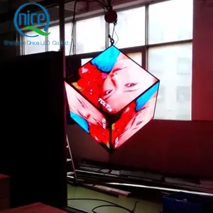 מותאם אישית גודל LED וידאו קוביית תצוגת וידאו מוסיקה תליית LED קוביית מסך אור קרח קוביית קסם 3D Pantalla דה cubo LED