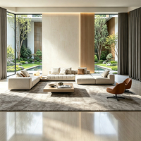 Sofá Modular Minimalista YUANCHANG con Brazos Cuadrados Anchos, Base Metálica Baja y Delgada, Tapizado en Cuero Sintético, Ideal para Salas de Estar en Villas y Escuelas