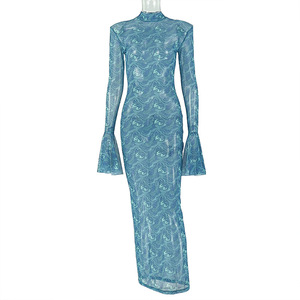 Abito Elegante Vintage 2026 con Gonna a Trapezio, Scollo Rotondo, <span class=keywords><strong>Maniche</strong></span> <span class=keywords><strong>Lunghe</strong></span>, <span class=keywords><strong>Vestito</strong></span> Comodo e Morbido Disponibile - Product Image 3