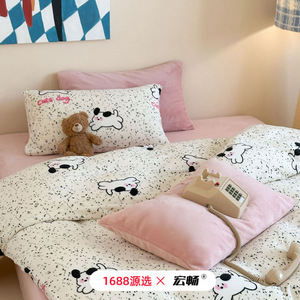 Milk Fleece Duvet Cover Printed Cartoon Winter Warm Home Use 300g 500g Machine Washable Grade A - Product Image 3