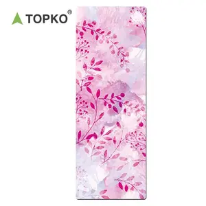 TOPKO suede rubber Elephant Animal pattern microfiber Non-slip yogi mat elephant printed yoga mat