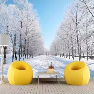 Murale 3D con Paesaggio Invernale Nevoso, Adesivo e Impermeabile, <span class=keywords><strong>Moderno</strong></span> e Personalizzabile per Camera da Letto, Ufficio, <span class=keywords><strong>Soggiorno</strong></span> e <span class=keywords><strong>Pareti</strong></span> di Casa - Product Image 1