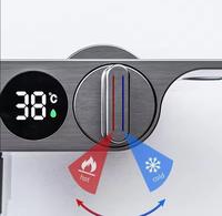 Mitigeur numérique chaud/froid avec affichage, système de douche à deux fonctions, ensemble de robinetterie de douche murale à jet carré