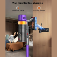 Aspirateur sans fil avec filtre HEPA, brosse anti-emmêlement, station de charge murale, 60 minutes d'autonomie, multi-modes, sans sac, léger