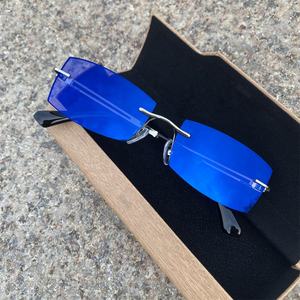 Lunettes Photochromiques Unisexe Anti Lumière Bleue Uv400 pour Ordinateur Optique Rectangle Métal Or Argent Sans Cadre Photogray <span class=keywords><strong>Lunette</strong></span> - Product Image 1