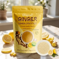 Thé au citron et au gingembre de qualité supérieure, poudre instantanée, thé santé, soutient un système digestif sain, cristaux de gingembre naturels, poudre de thé instantanée