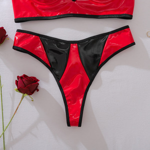 จูบฉันสิ แองเจิล ชุดชั้นในเซ็กซี่แบบใหม่ <span class=keywords><strong>หนัง</strong></span> PU สีเข้ากัน ดีไซน์คอวีลึก ยกกระชับ สำหรับผู้หญิงวัยผู้ใหญ่สุดเซ็กซี่ - Product Image 6