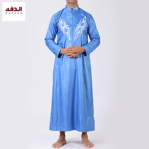 2024 новый дизайн, мужская синяя одежда для взрослых с длинным рукавом, с воротником-стойкой, мусульманская одежда, Абая, большие размеры, Саудовская Арабская африканская одежда