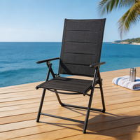 Chaise pliante multifonctionnelle à 2 positions réglables, nouvelle conception, imperméable, séchage rapide, structure métallique, chaise pliante de jardin