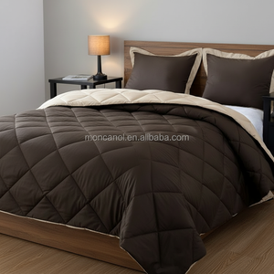 <span class=keywords><strong>Couette</strong></span> réversible gris et noir matelassée en losanges, alternative au duvet, toutes saisons, pour chambre à coucher - Product Image 3