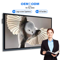 Tableaux interactifs numériques 4K 4+32G 40 points tactiles pour l'enseignement, système double Android/Windows, 75/86 pouces