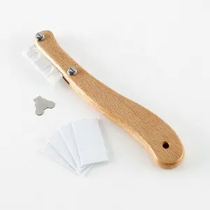 Wholesale easy install kitchen diy baking dough scoring tools wood handle knife 5 blades bread lame