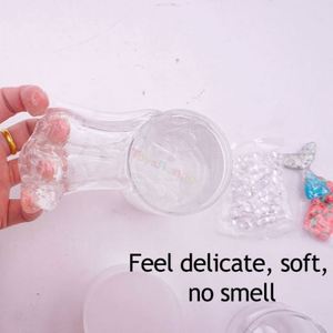 Produit phare : Slime transparent unique, anti-adhésif, extensible, avec paillettes mignonnes, mini kit pour enfants, pour la création de pâte à modeler arc-en-ciel en vrac - Product Image 5
