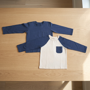 เสื้อยืดผ้าคอตตอนถักมีกระเป๋าหน้าและแขนเต็มลายสก๊อตแบบลำลอง - Product Image 3