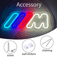 Enseigne néon LED style M aux couleurs de course authentiques, signalétique professionnelle pour logo de voiture, pour la décoration de garage et d'atelier automobile