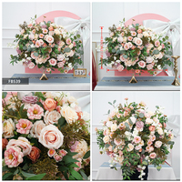 Rangkaian Bunga Mawar Besar 50Cm 60Cm 70Cm 80Cm, Dekorasi Meja Pernikahan, Centerpiece Bunga Buatan, Bola Bunga Pernikahan