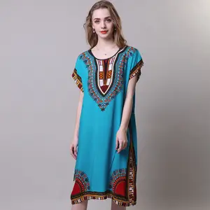 Free Ship Middle East Women Clothing Sublimation Printing Rayon Cotton Katan Dress African Kitenge Designs for african women