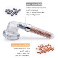 Perles minérales en gros, eau dure filtrée, haute pression 3 modes, pommeau de douche à main adoucisseur d'eau pour salle de bain