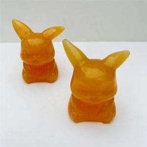 Wholesale Carving Mew Crafts Cartoon Character Crystal Pikachu Orange Calcite <strong>Pokemones</strong> - Product Image 3