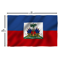 Drapeau personnalisé Flagnshow avec logo, impression recto-verso, drapeau d'Haïti, taille personnalisée, 100% polyester, drapeau haïtien