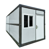 Maison conteneur pliable à structure en acier, cabane modulaire préfabriquée de style ferme avec panneaux sandwich, design moderne, certifiée CE