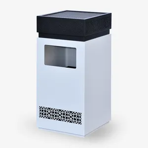 Modern Design Front Body Open Square Mouth 71L Litter Rubbish Bin Public Places Garbage Can With Ashtray