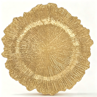 LIYH 24 Assiettes de Présentation Modernes en Plastique Doré Robuste Sans BPA pour Décoration de Dîner de Mariage