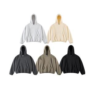 Sudadera con capucha de gran tamaño recortada estilo Kanye West OEM personalizada, Jersey unisex Boxy Fit, venta al por mayor a granel para ropa de calle - Product Image 2
