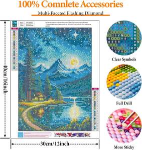 Kit de Pintura de Diamantes 5D al por Mayor - Pintura de Diamantes de <span class=keywords><strong>Paisaje</strong></span> de Cielo Estrellado con Lienzo Enmarcado para Decoración de Paredes del Hogar Personalizada - Product Image 4