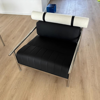 Fauteuil inclinable de loisirs en acier inoxydable créatif ancien de style Bauhaus, canapé simple design pour la maison, le bureau, le salon