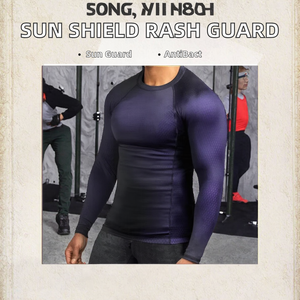 Camiseta de Compresión para Adultos, Unisex, Protección Solar, Antibacteriana, Manga Corta, Poliéster y Elastano, Estampada, Bjj Rash Guard - Product Image 2