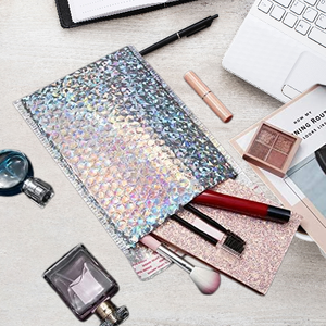 Poly Bubble Mailer Eco-Friendly Secure Lightweight Waterproof Pink Metallic Silver Glossy Brown - Product Image 1