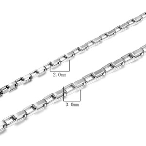 Unisex <b>Titanium</b> Steel Box <b>Chain</b> Necklace 2.0mm 3.0mm Geometric Rectangle Everyday Wear CE503 - Product Image 1