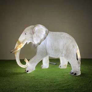 等身大屋外パーク & ガーデンLEDライト彫刻象パンダアルパカグラスファイバー像動物園装飾用樹脂工芸品 - Product Image 4