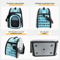 Sac à dos de transport pour animaux de compagnie en gros d'usine, design capsule spatiale transparente en mousse, fermeture éclair, portable, en cuir PU EVA, pour chats et chiots