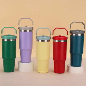 Vaso Térmico DD3991 de Acero Inoxidable, Libre de BPA, con Tapa Giratoria y Pajita Abatible, Resistente a Fugas, con Asa, 30 oz, para Camping - Product Image 4