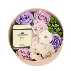 Geburtstags geschenk Runde Aroma therapie Kerze Seife Blume Geschenk box Freundin Mutter Valentinstag Luxus Geschenkset - Product Image 1