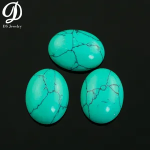 Toptan fiyat oval cabochon yapay turkuaz